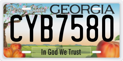 GA license plate CYB7580