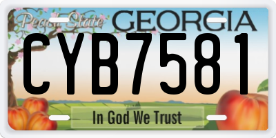 GA license plate CYB7581