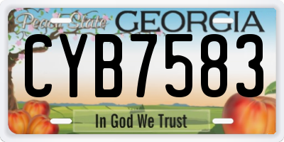 GA license plate CYB7583