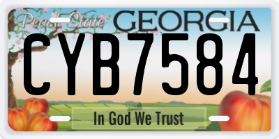 GA license plate CYB7584