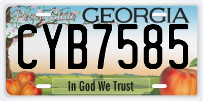 GA license plate CYB7585