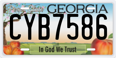 GA license plate CYB7586