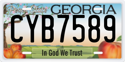 GA license plate CYB7589