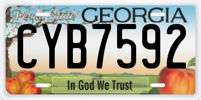GA license plate CYB7592