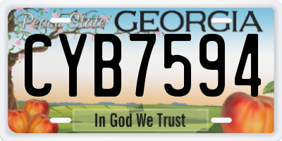 GA license plate CYB7594