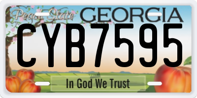 GA license plate CYB7595