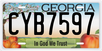 GA license plate CYB7597
