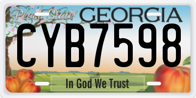 GA license plate CYB7598