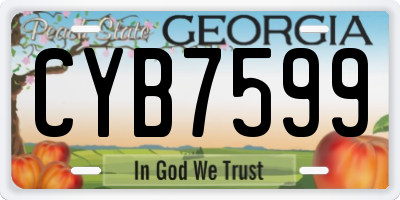 GA license plate CYB7599