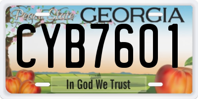 GA license plate CYB7601