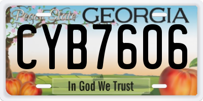 GA license plate CYB7606