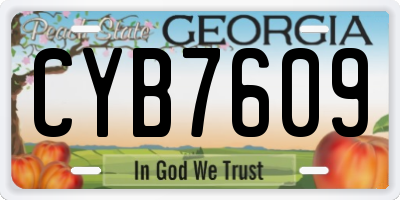 GA license plate CYB7609
