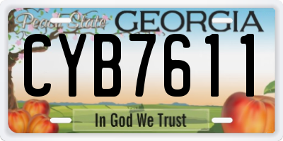 GA license plate CYB7611