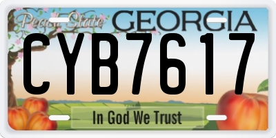 GA license plate CYB7617