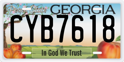 GA license plate CYB7618
