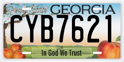 GA license plate CYB7621