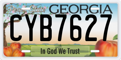GA license plate CYB7627