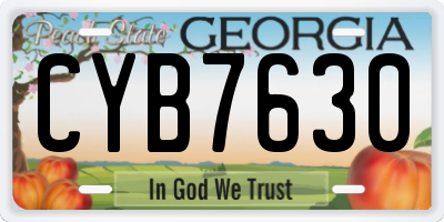 GA license plate CYB7630