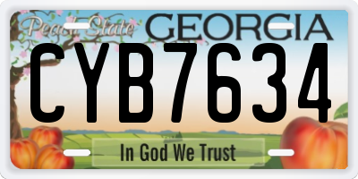 GA license plate CYB7634
