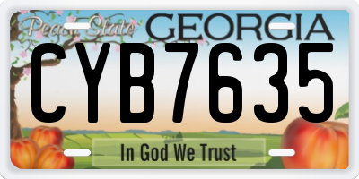 GA license plate CYB7635