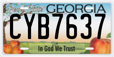 GA license plate CYB7637