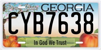 GA license plate CYB7638