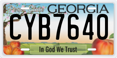 GA license plate CYB7640