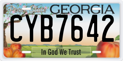 GA license plate CYB7642