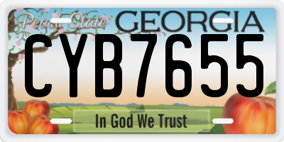 GA license plate CYB7655