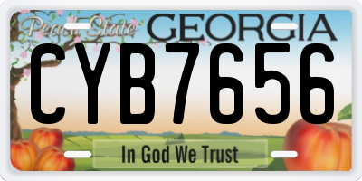 GA license plate CYB7656