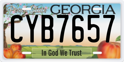 GA license plate CYB7657