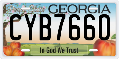 GA license plate CYB7660