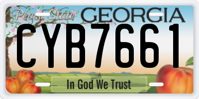 GA license plate CYB7661