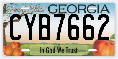 GA license plate CYB7662