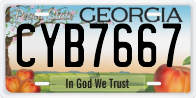 GA license plate CYB7667