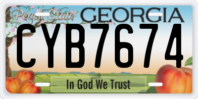 GA license plate CYB7674