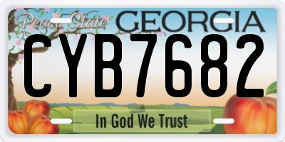 GA license plate CYB7682