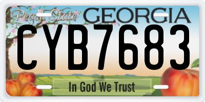 GA license plate CYB7683