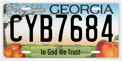 GA license plate CYB7684