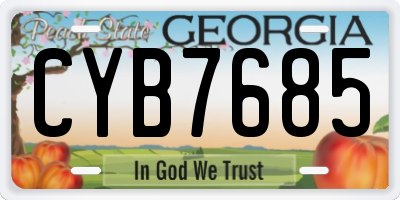 GA license plate CYB7685
