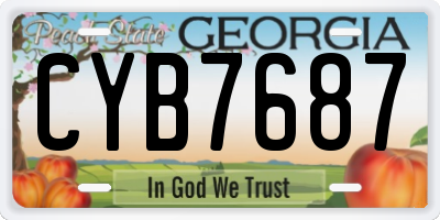GA license plate CYB7687