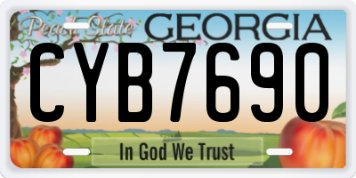 GA license plate CYB7690