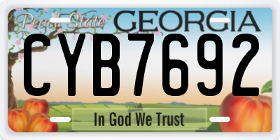 GA license plate CYB7692
