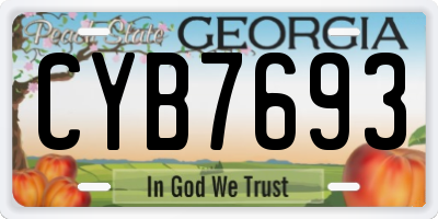 GA license plate CYB7693