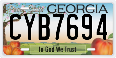 GA license plate CYB7694