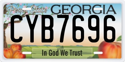 GA license plate CYB7696