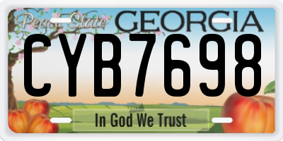 GA license plate CYB7698