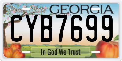 GA license plate CYB7699