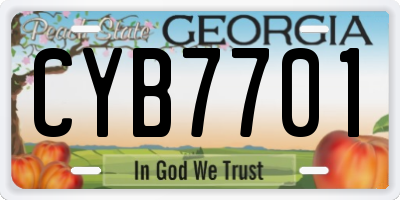GA license plate CYB7701