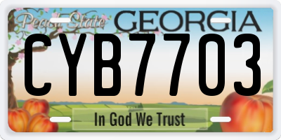 GA license plate CYB7703